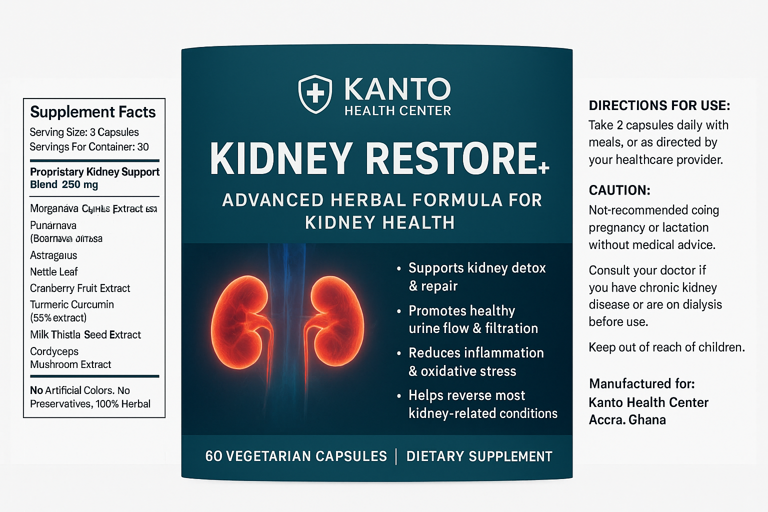 Kanto clinic signature tincture bottle flanked by fresh botanicals